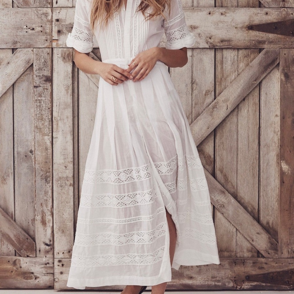 LoveShackFancy Edie White Dress